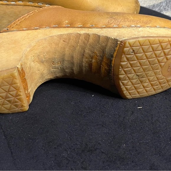 Vintage Olaf Daughter Holie wood/leather clogs - Picture 7 of 8